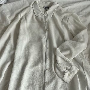 White sheer button up